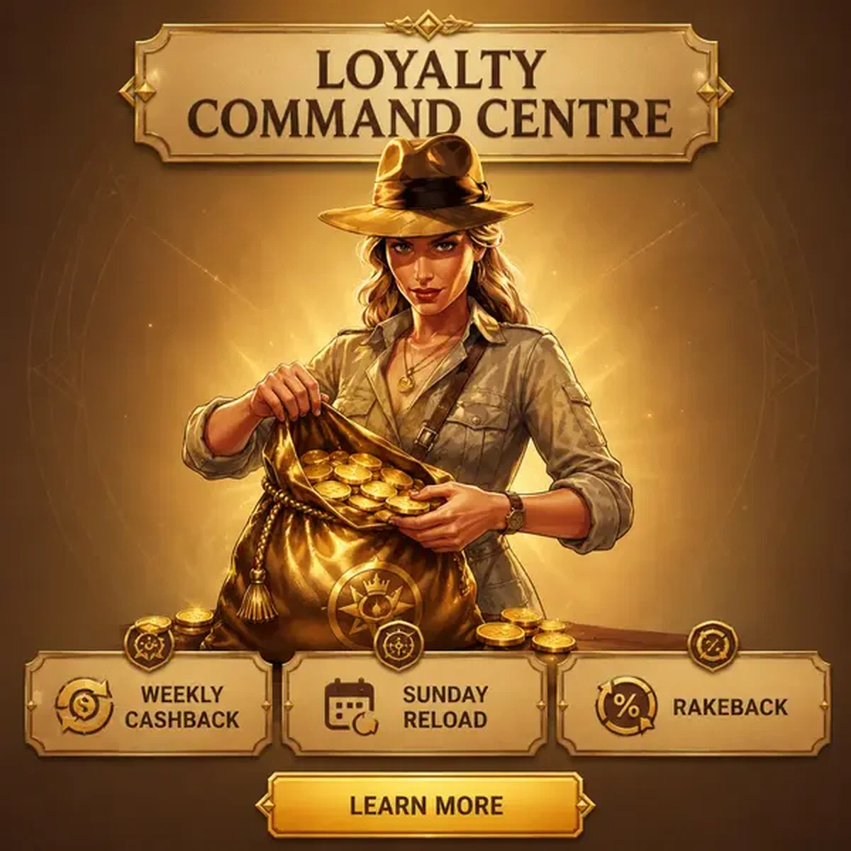 Player managing loyalty rewards through Jackpot Raider Casino App command centre